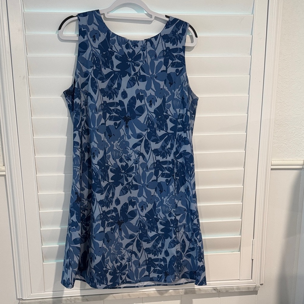 Navy Floral Sleeveless Mini Dress